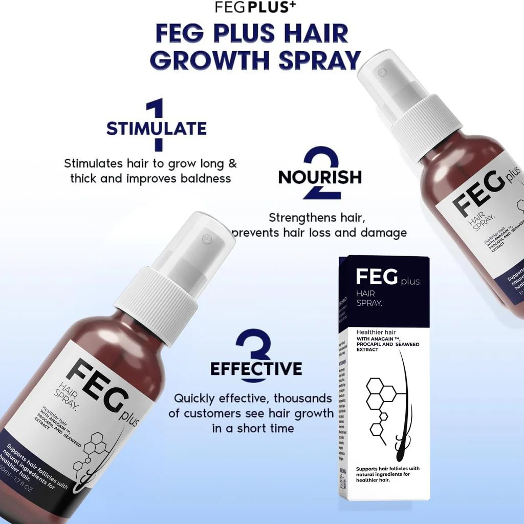 FEG Plus Natural Hair Growth Spray: Nourish Your Scalp for Lush, Vibrant Hair