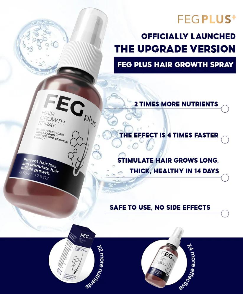 FEG Plus Natural Hair Growth Spray: Nourish Your Scalp for Lush, Vibrant Hair