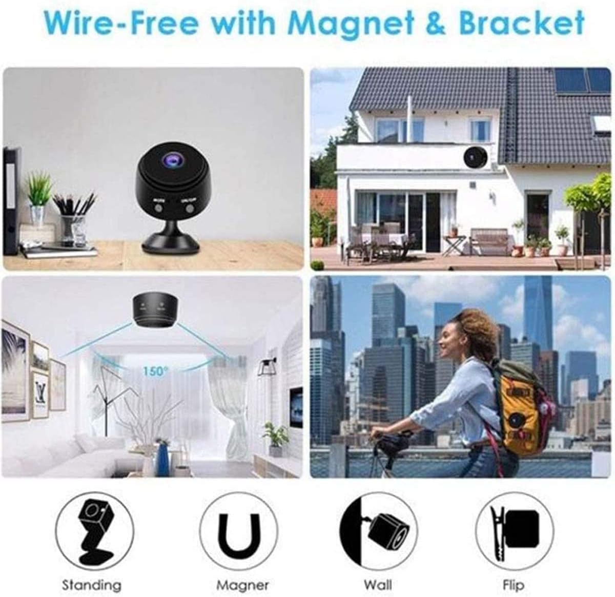 A9 Mini Wireless WiFi Hidden Security Camera - 1080P HD with Night Vision & Motion Detection