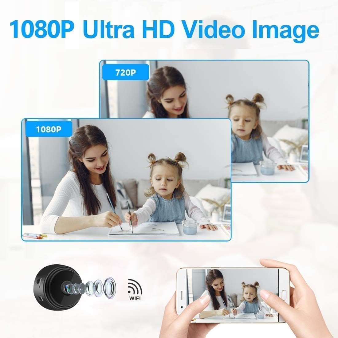 A9 Mini Wireless WiFi Hidden Security Camera - 1080P HD with Night Vision & Motion Detection
