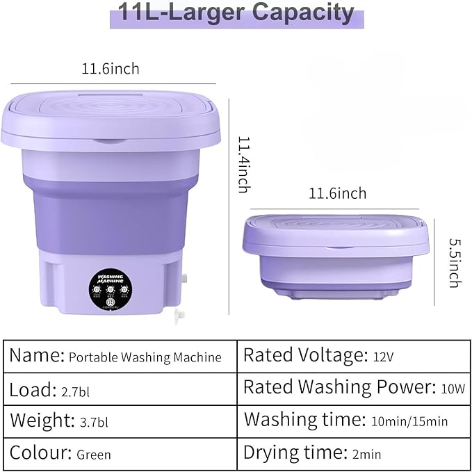UNICASA ( Upgraded ) ™ Portable Washing Machine,11L Foldable Mini Washing Machine
