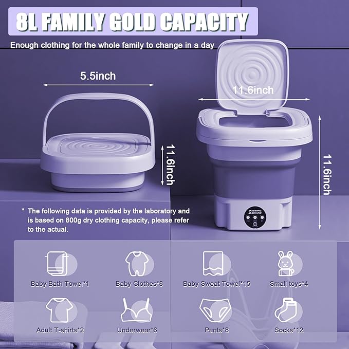 UNICASA ( Upgraded ) ™ Portable Washing Machine,11L Foldable Mini Washing Machine