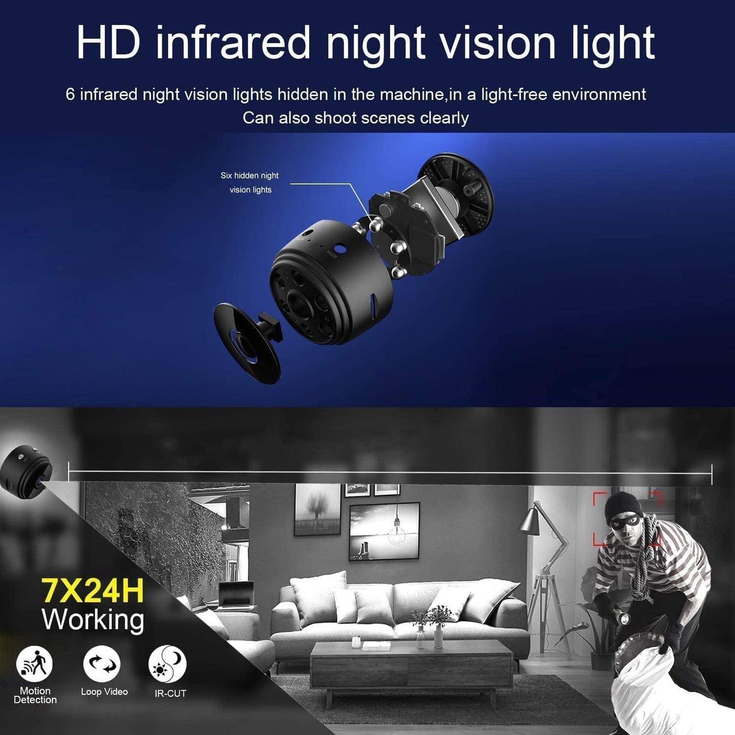 A9 Mini Wireless WiFi Hidden Security Camera - 1080P HD with Night Vision & Motion Detection