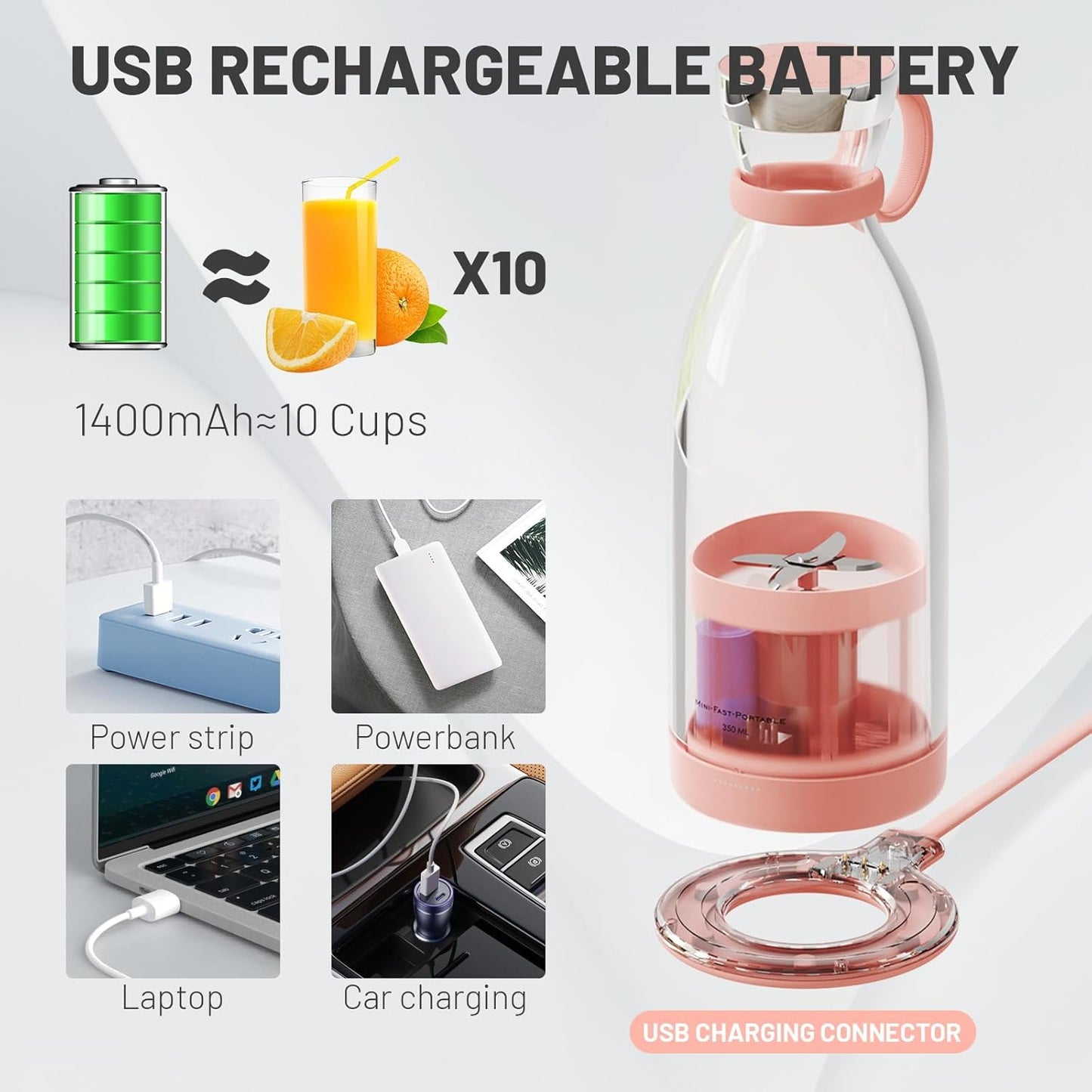 60% Discount Today Portable Electric Bottle Juicer For Shakes And Smoothies