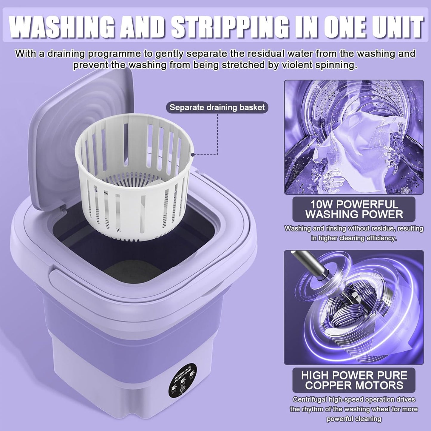 UNICASA ( Upgraded ) ™ Portable Washing Machine,11L Foldable Mini Washing Machine