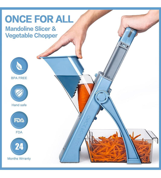 Multifunction Vegetable Slicer - Once For All Upgrade Safe Mandoline Slicer Plus