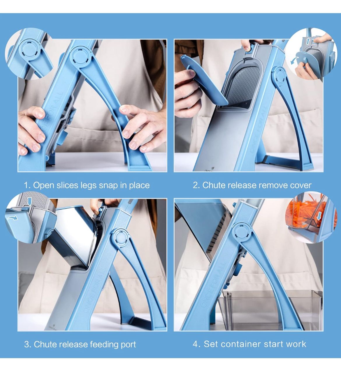 Multifunction Vegetable Slicer - Once For All Upgrade Safe Mandoline Slicer Plus